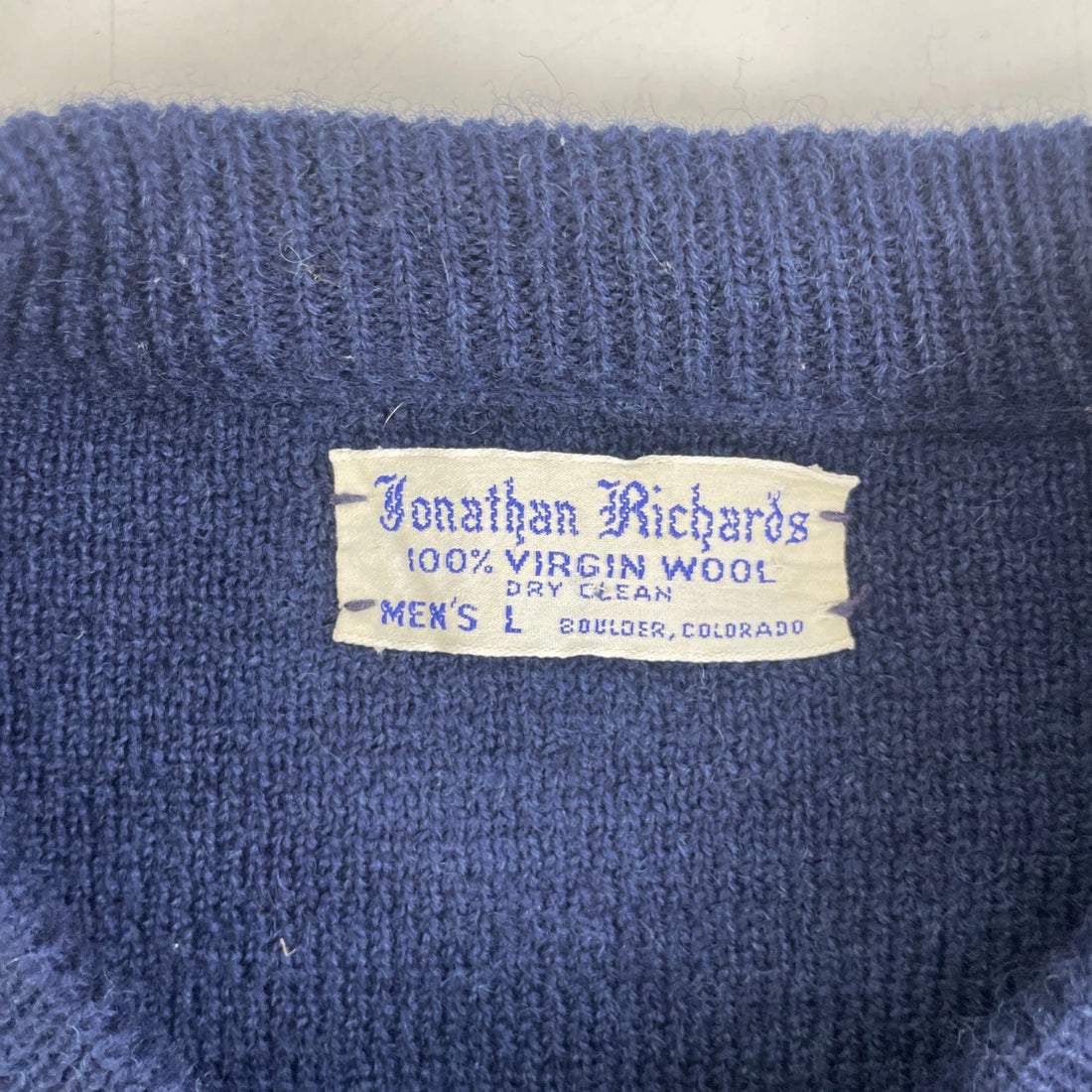 Vintage Jonathan Richards Wool Knit Crewneck Sweater Size Large Striped