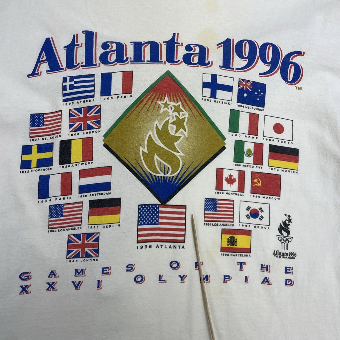 Vintage Atlanta Olympics T-Shirt Size XL 1996 90s