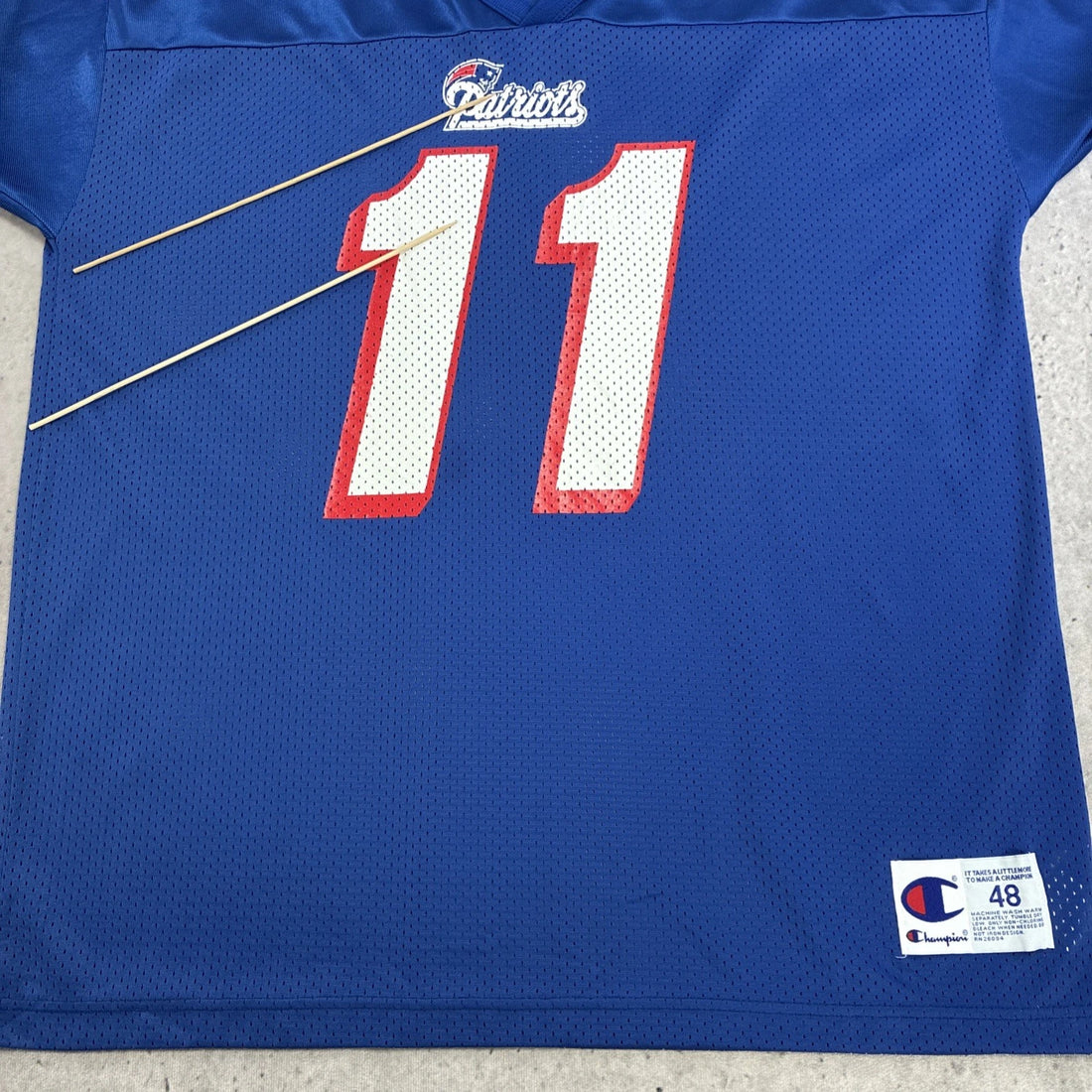 Vintage New England Patriots Drew Bledsoe Champion Jersey Size XL 48 NFL
