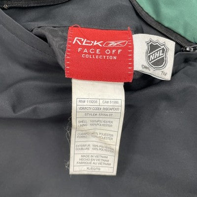 Vintage Minnesota Wild Reebok Reversable Fleece Bomber Jacket Size XL NHL