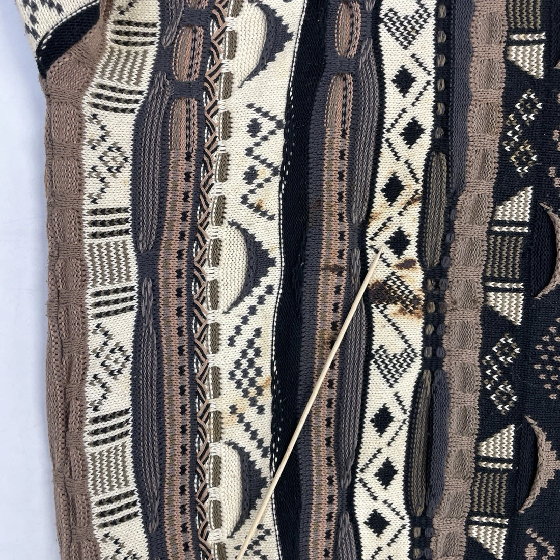 Vintage Cotton Traders 3D Knit Crewneck Sweater Size 2XLT Coogi Style