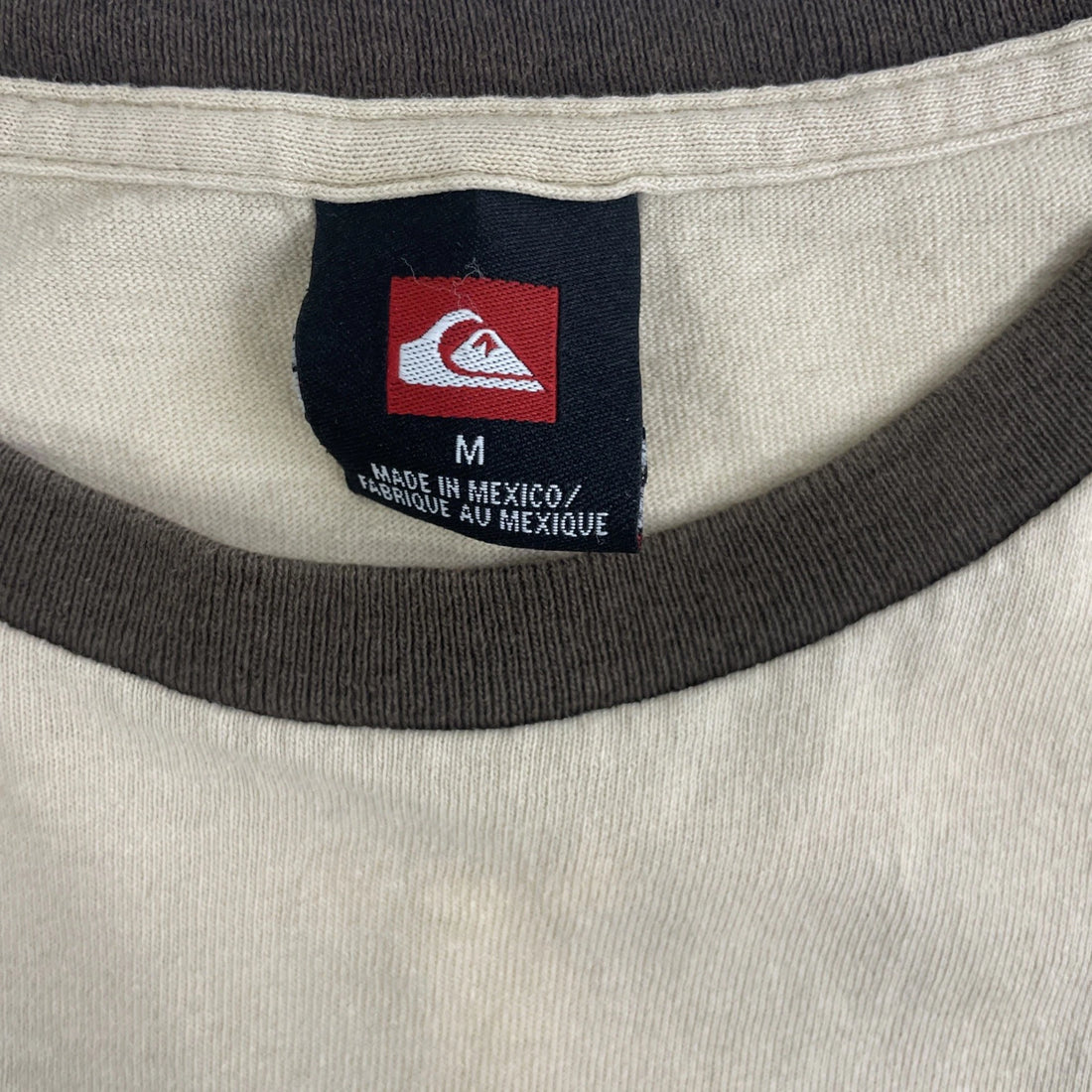 Vintage Quiksilver Ringer T-Shirt Size Medium Brown Y2K