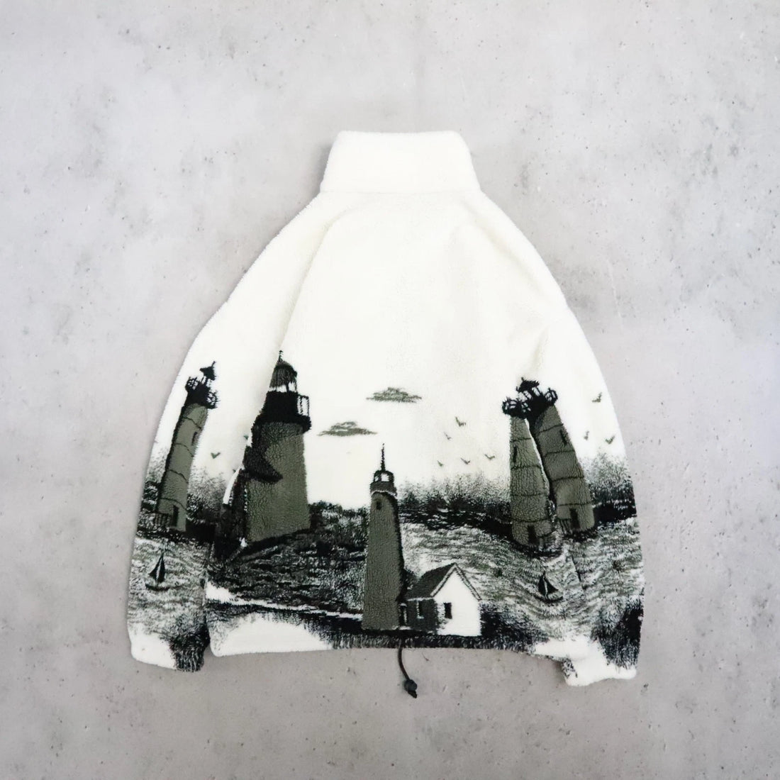 Vintage Lighthouse Fleece Jacket Size Medium