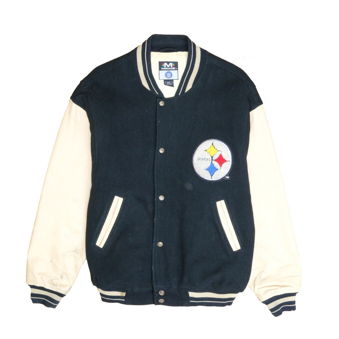 PITTSBURGH STEELERS OLD ENGLISH WOOL VARSITY JACKET (BLACK) – Pro