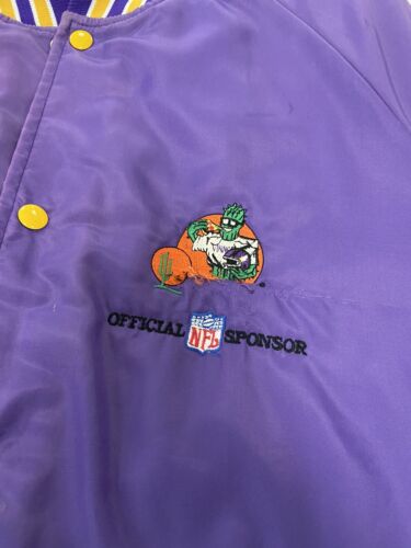 Vintage Minnesota Vikings Varsity Bomber Jacket Size XL Purple NFL