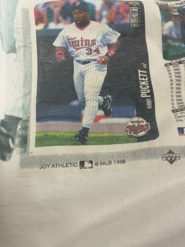 Vintage Minnesota Twins Kirby Puckett Baseball Card T-Shirt Medium 1996 90s MLB