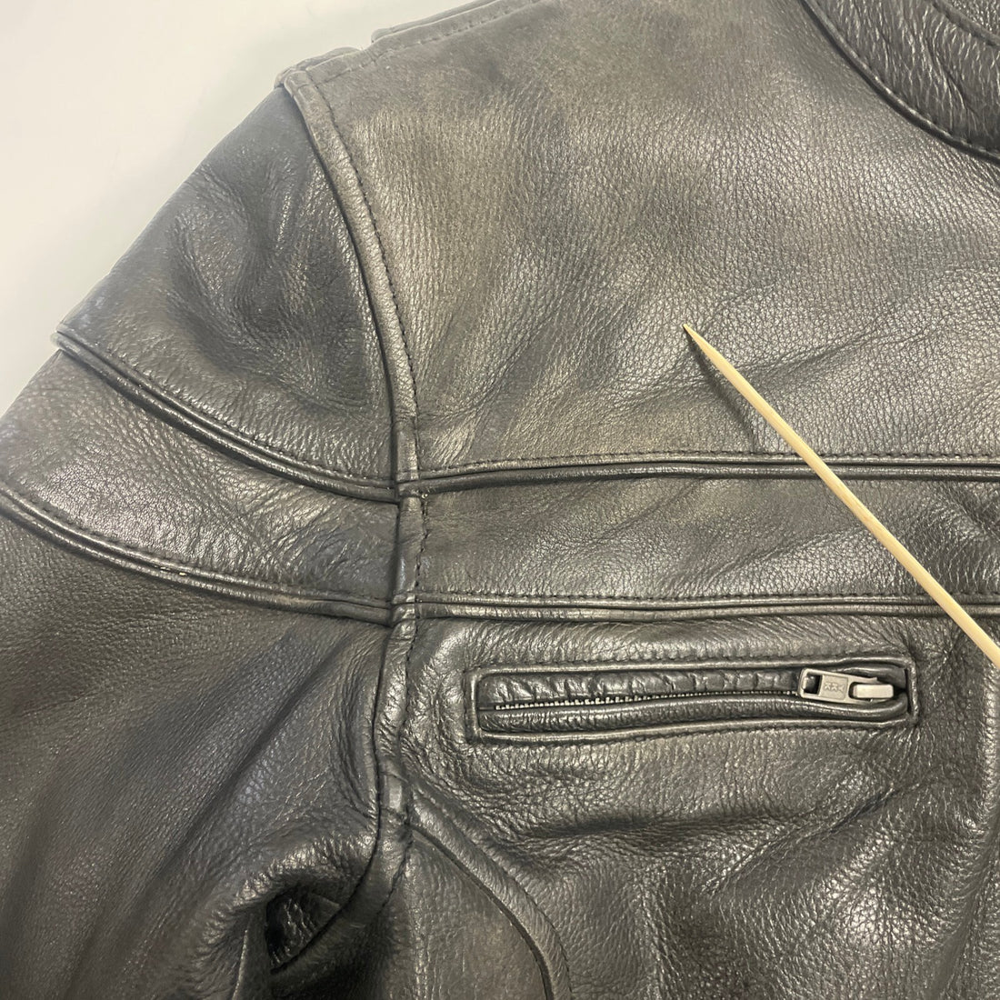 First Classics Leather Cafe Racer Motorcycle Jacket Size Medium