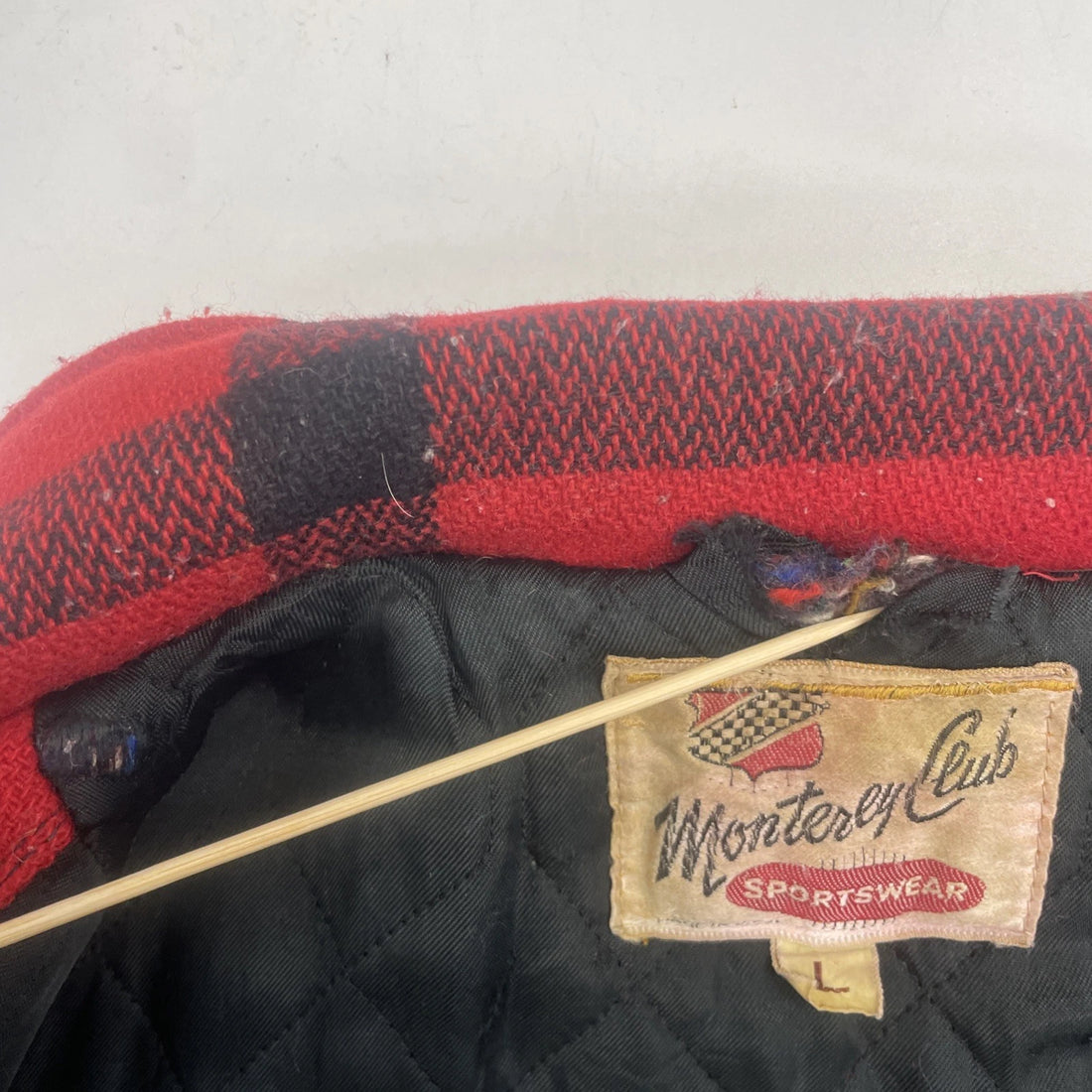 Vintage Monterey Club Wool Coat Jacket Size Large Plaid