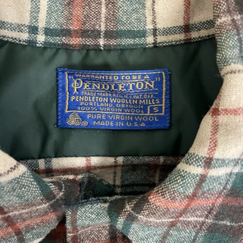 Vintage Pendleton Wool Board Button Up Shirt Size Small Tartan Plaid