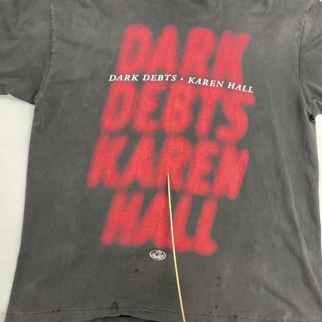 Vintage Dark Debts Karen Hall T-Shirt Size XL Book Novel Promo
