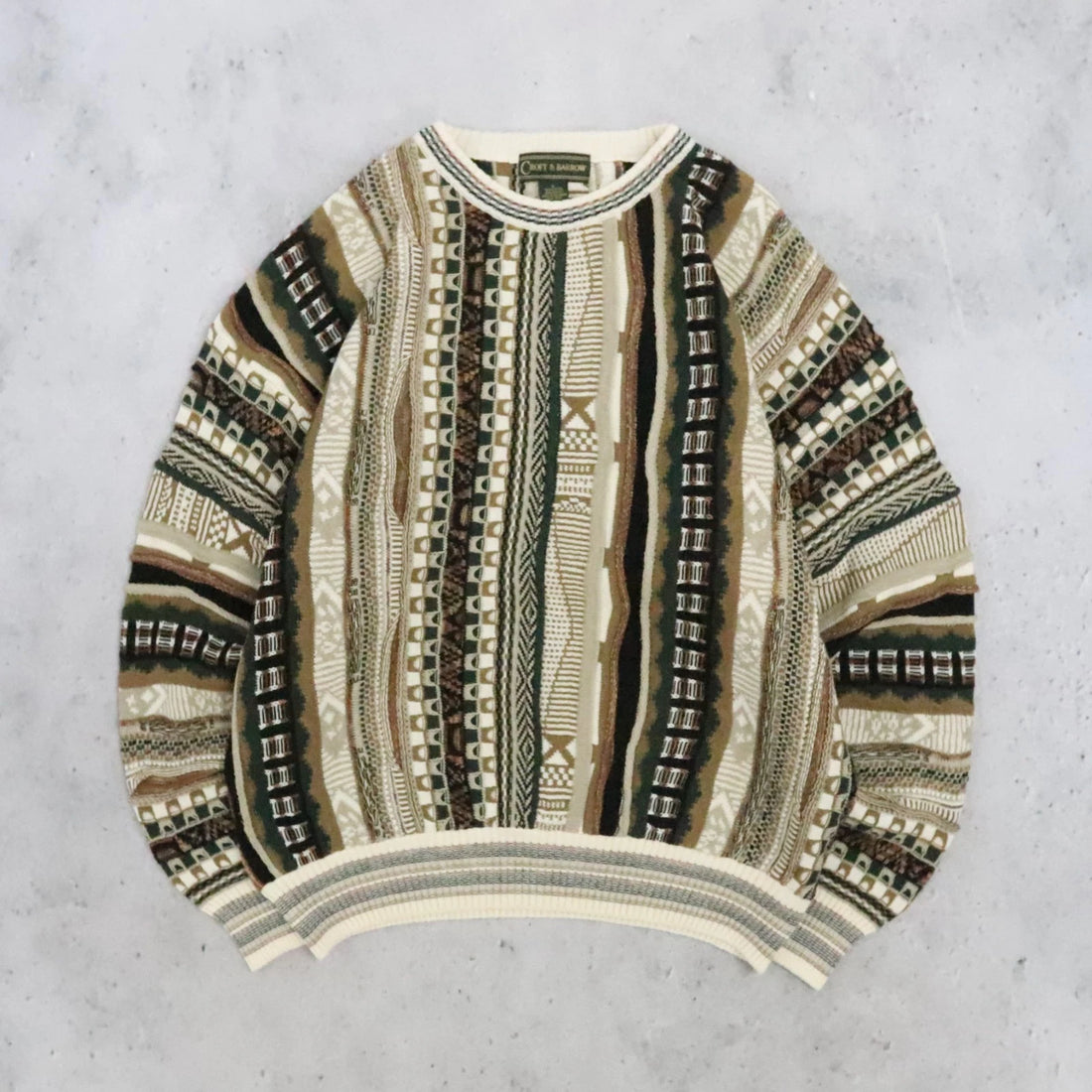 Vintage Croft & Barrow 3D Knit Crewneck Sweater Size Large