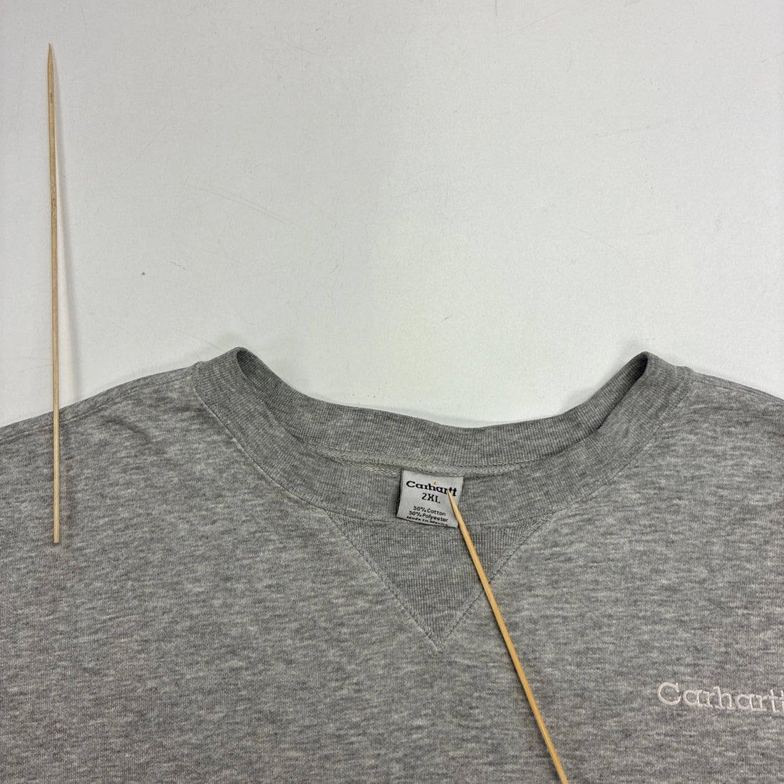 Vintage Carhartt Spell Out Crewneck Sweatshirt Size 2XL Gray