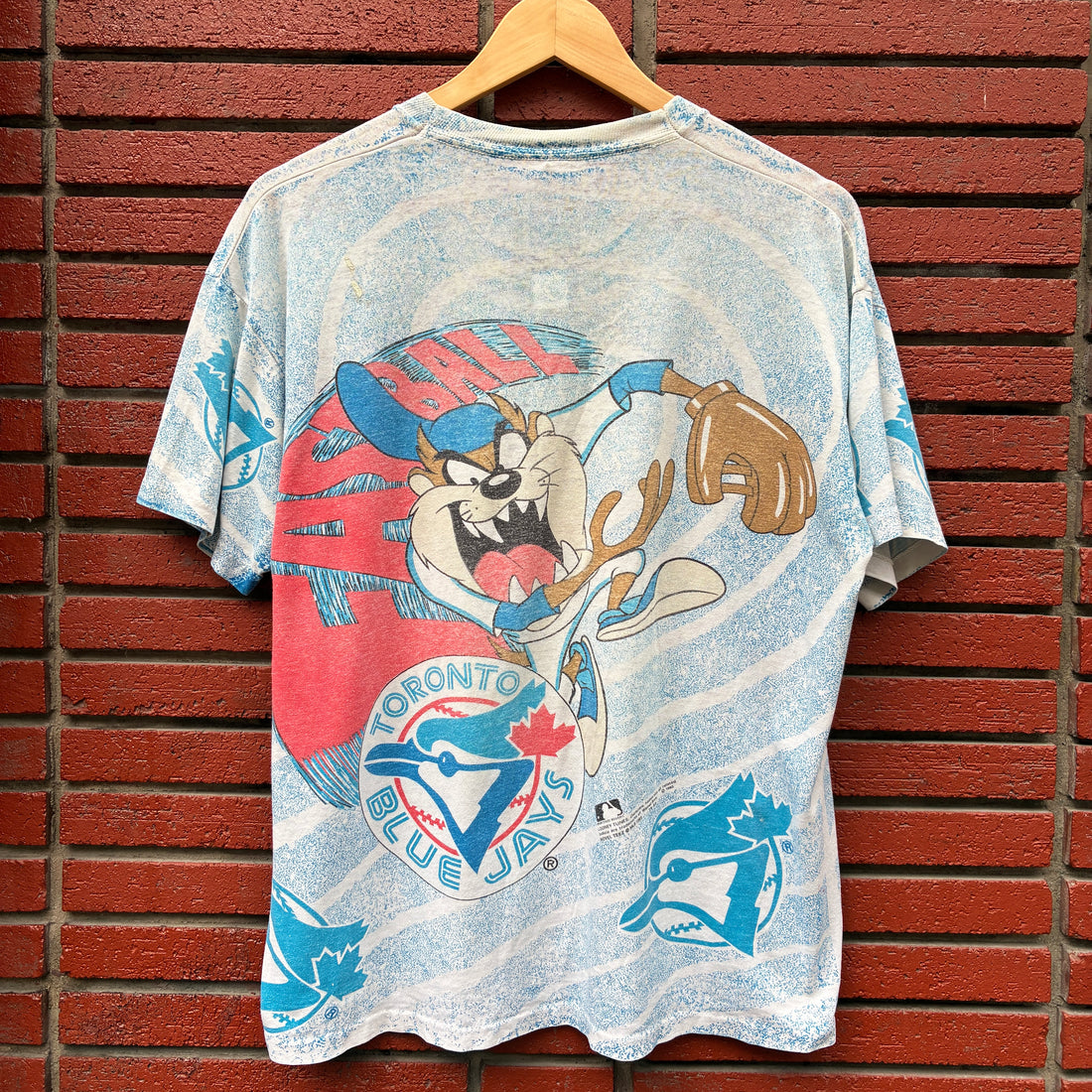 1993 Tazmanian Devil Toronto Blue Jays AOP T-Shirt L MLB