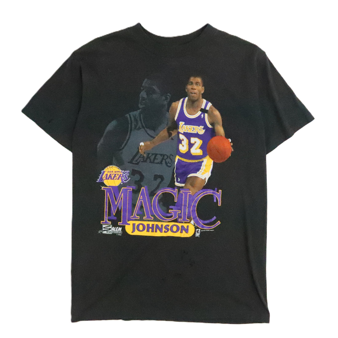 Vintage Magic Johnson Los Angeles Lakers T-Shirt Size Medium NBA 90s