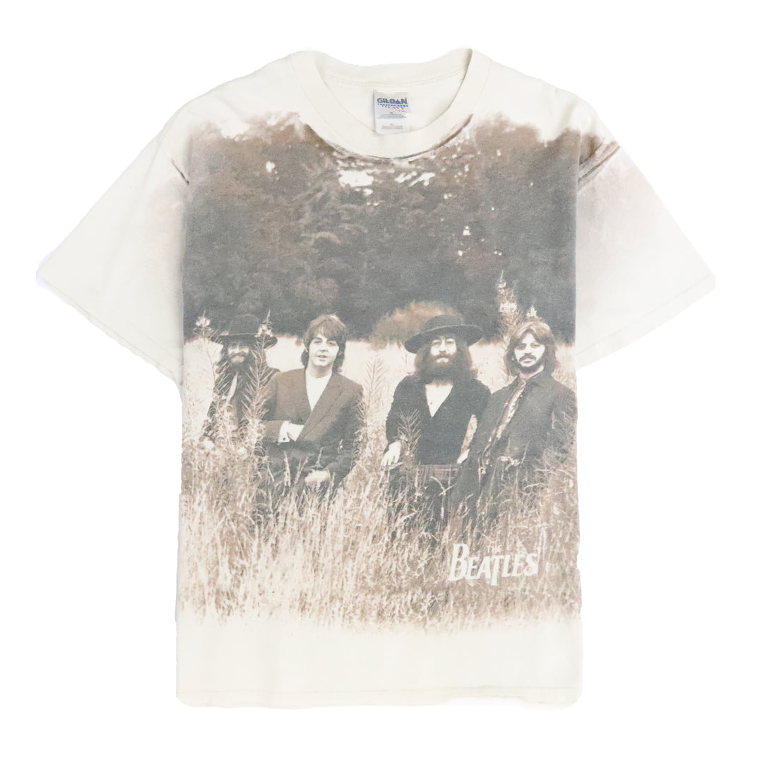 Vintage The Beatles T-Shirt Size XL All Over Print Music