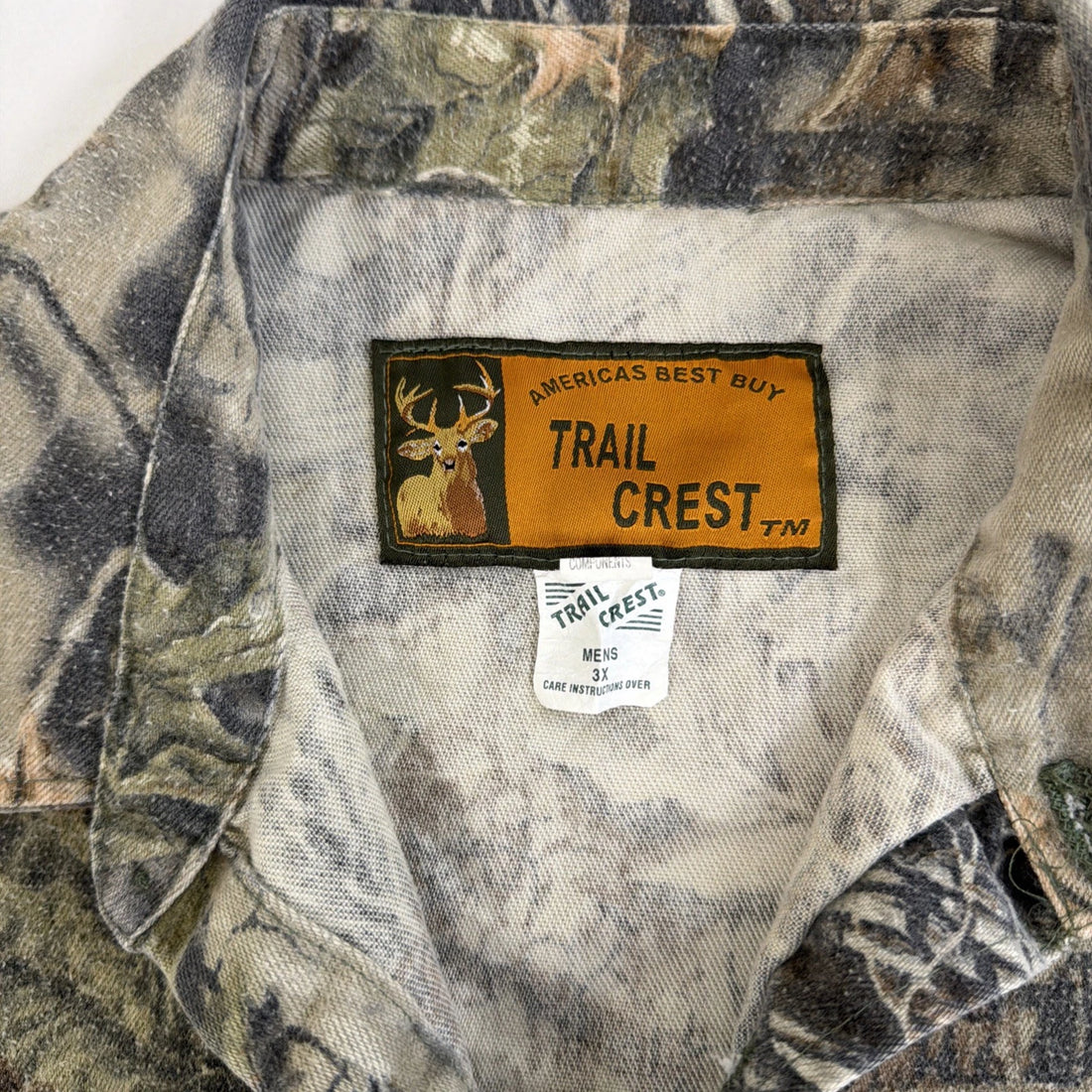 Trail Crest Superflauge Game Camo Button Up Shirt Size 3XL