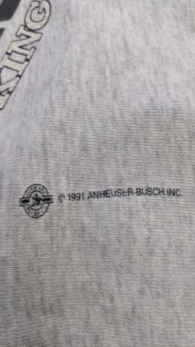 Vintage Budweiser King Of Beers Crewneck Sweatshirt Size XL Beer Promo 1991 90s