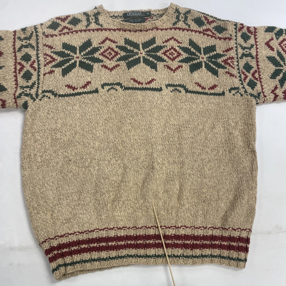 Polo Ralph Lauren Crewneck Sweater Womens Size XL Snowflake Fair Isle