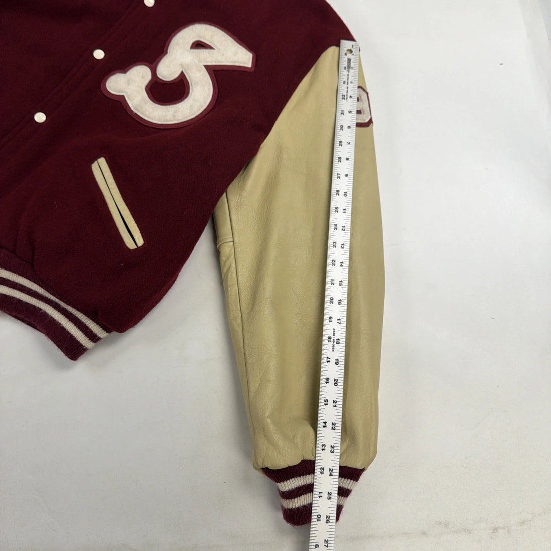 Vintage Shattuck St. Mary's Football Leather Wool Varsity Letterman Jacket 2XL
