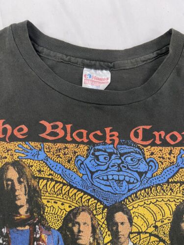 Vintage The Black Crowes T Shirt Size XL Black Band Tee Single Stich 90s