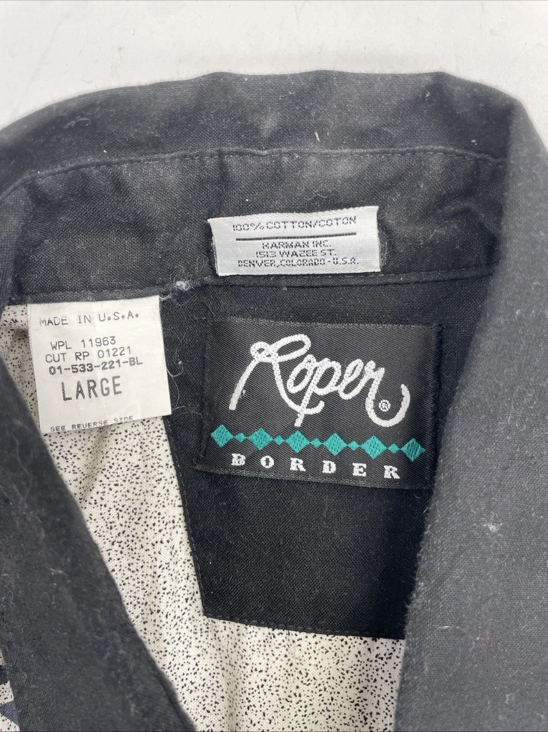 Vintage Roper Western Aztec Button Up Shirt Size Large