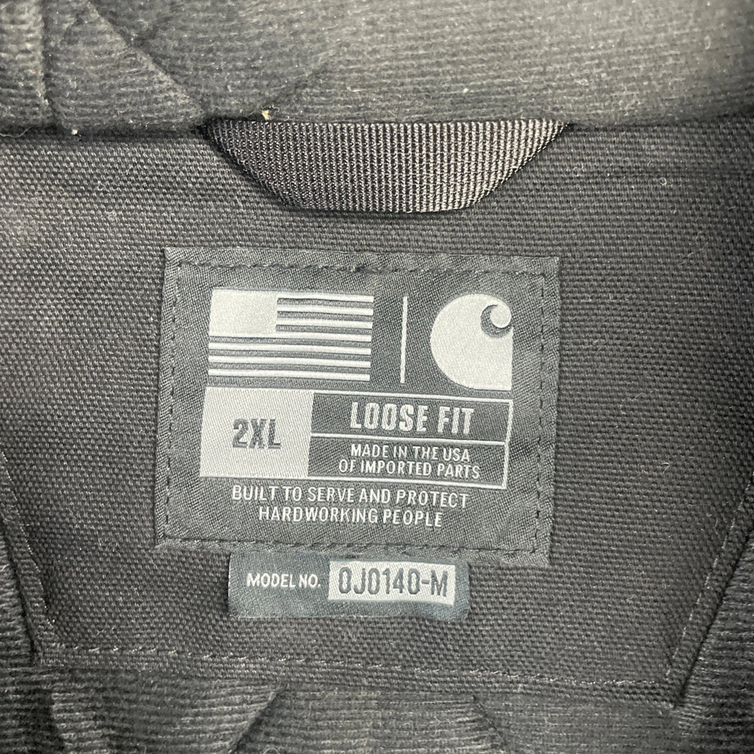 Carhartt Canvas Work Jacket Size 2XL Black