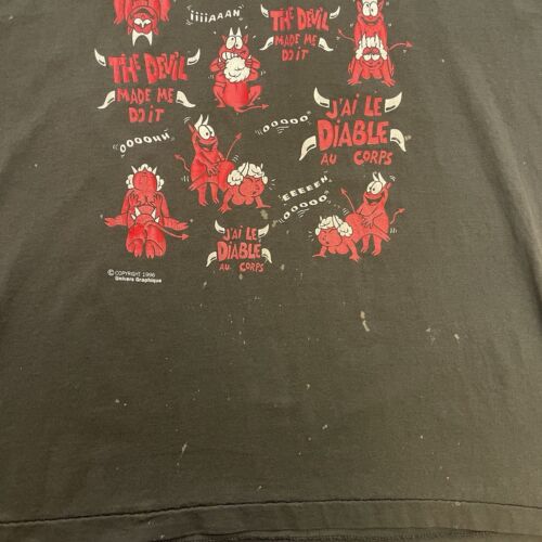 Vintage The Devil Made Me Do It Sex Positions T-Shirt Size XL 1996 90s