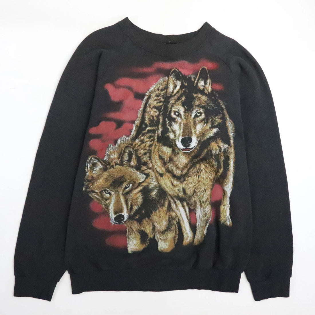 Vintage Wolf Jumbo Print Crewneck Sweatshirt Size XL Nature