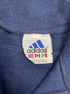 Vintage Adidas 1/4 Zip Pullover Fleece Jacket Size Large Blue