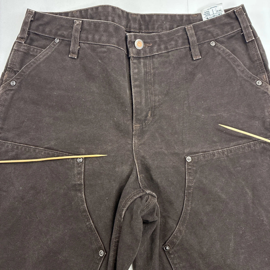 Carhartt Canvas Carpenter Double Knee Work Pants Womens Size 6 Brown