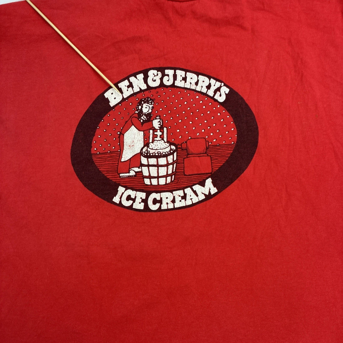 Vintage Ben & Jerry's Ice Cream Vermont's Finest T-Shirt Size XL Red 90s