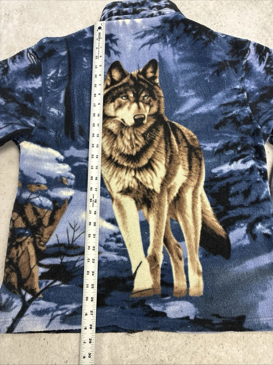 Vintage Wolf Winter Fleece Jacket Size Large