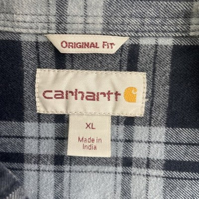 Carhartt Button Up Shirt Size XL Blue Plaid