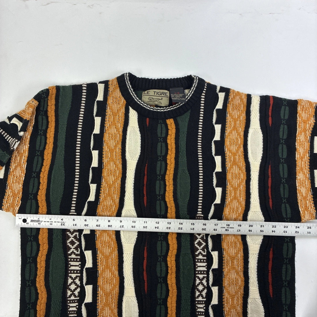 Vintage Le Tigre 3D Knit Crewneck Sweater Size Large
