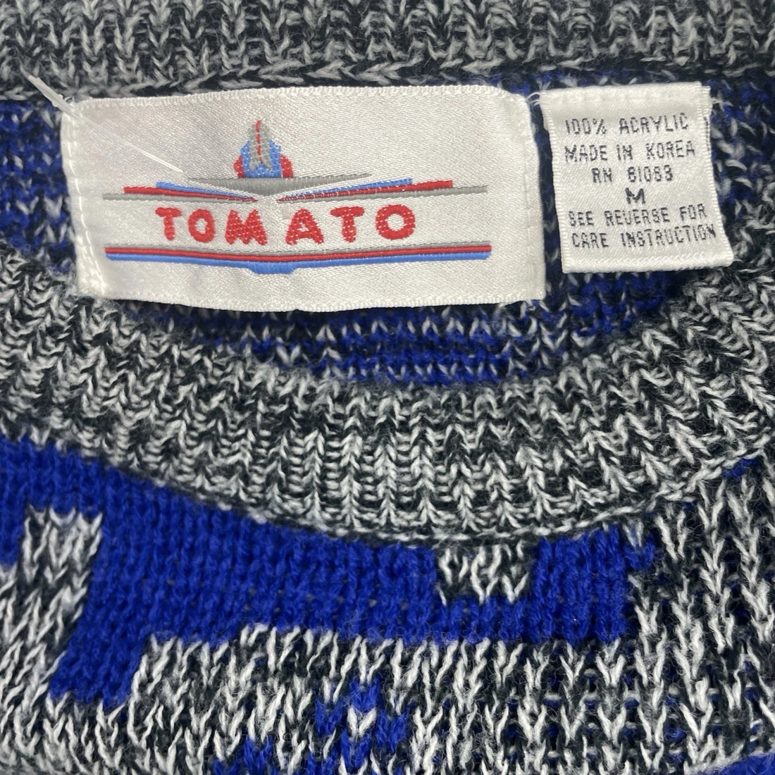 Vintage Tomato Knit Crewneck Sweater Size Medium