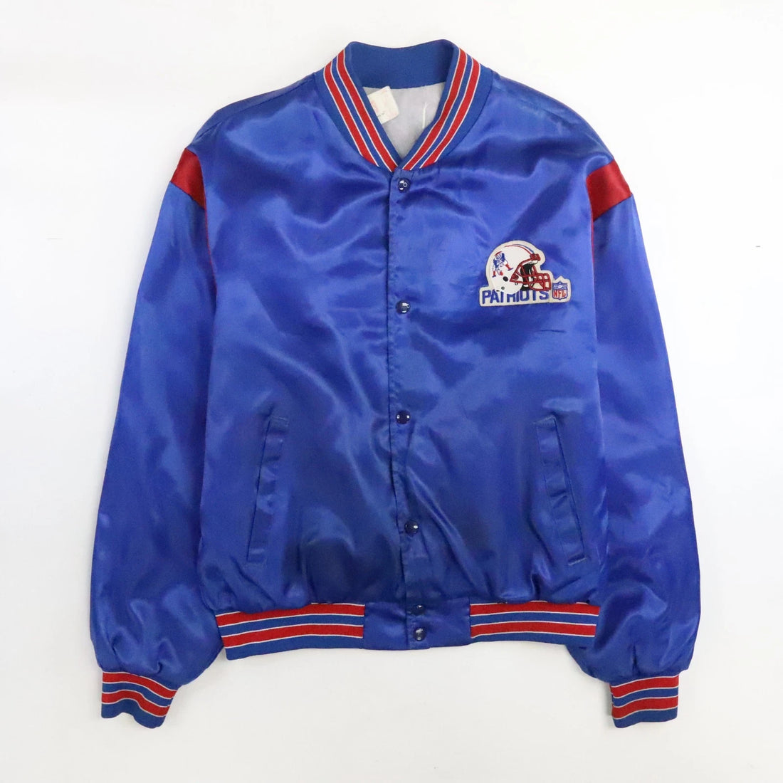 Vintage New England Patriots Satin Bomber Jacket Size XL NFL