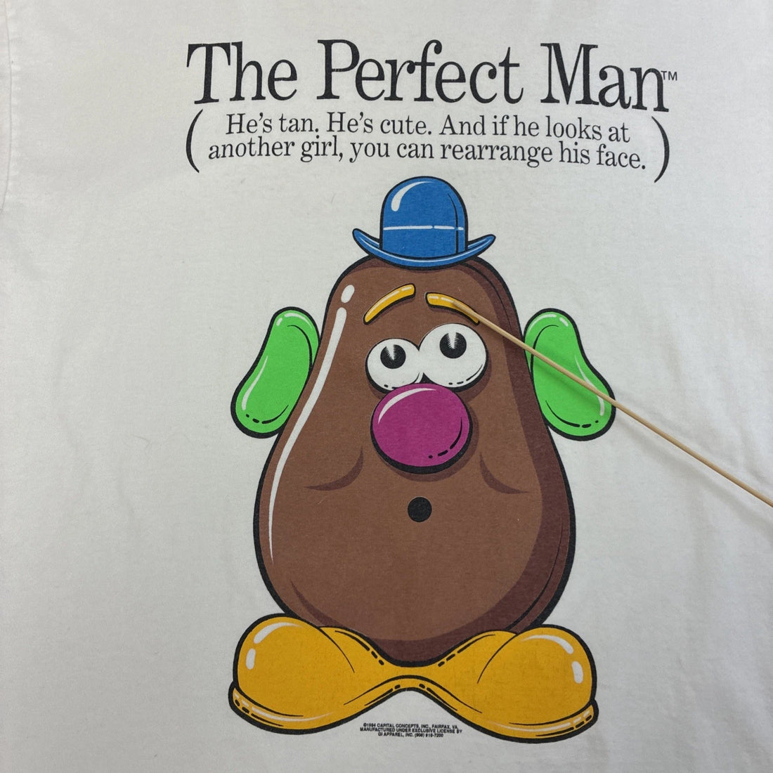 Vintage Mr. Potato Head The Perfect Man T-Shirt Size XL