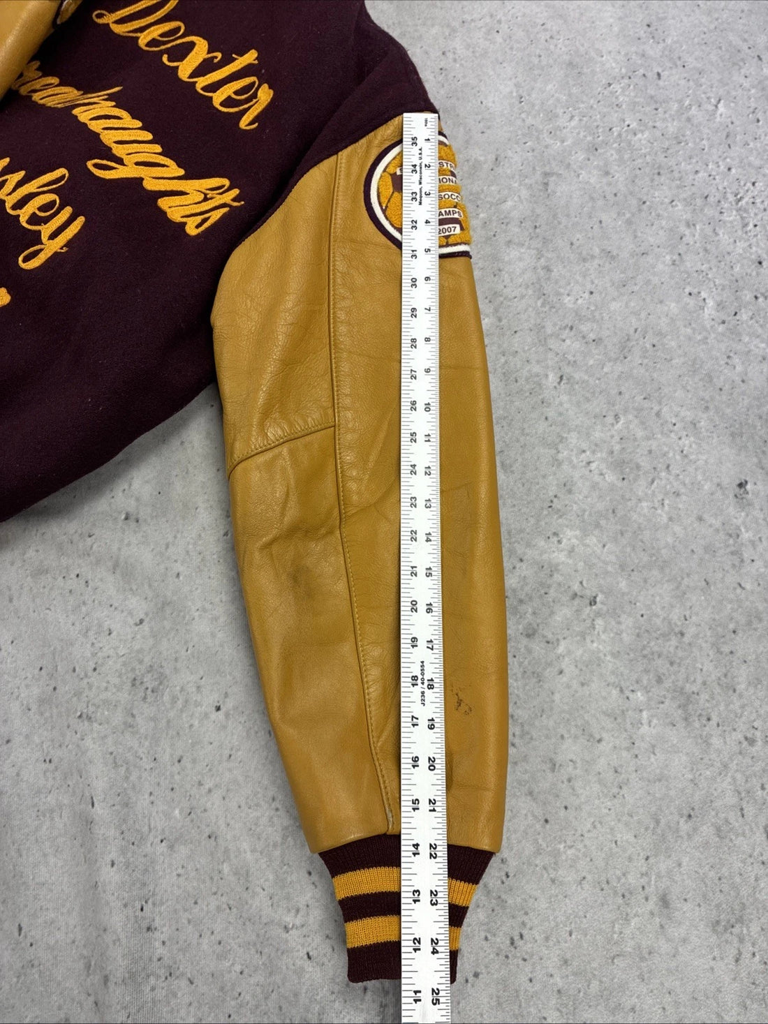 Vintage Dexter Dreadnaughts Soccer Leather Wool Varsity Letterman Jacket Small