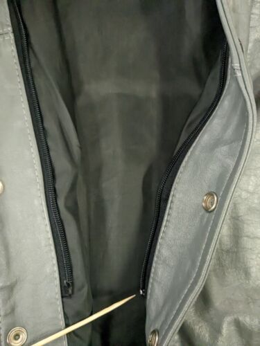 Vintage End Of Mission Germany Leather Jacket Size 42 Gray Tank