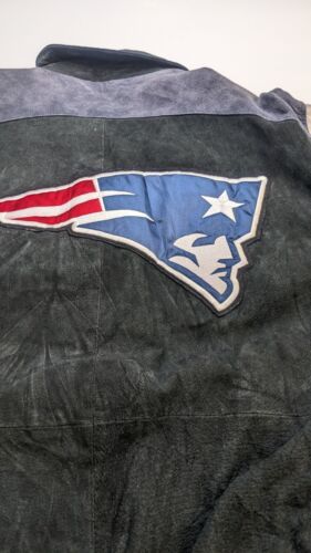 Vintage New England Patriots Leather Suede Varsity Jacket Size 2XL NFL