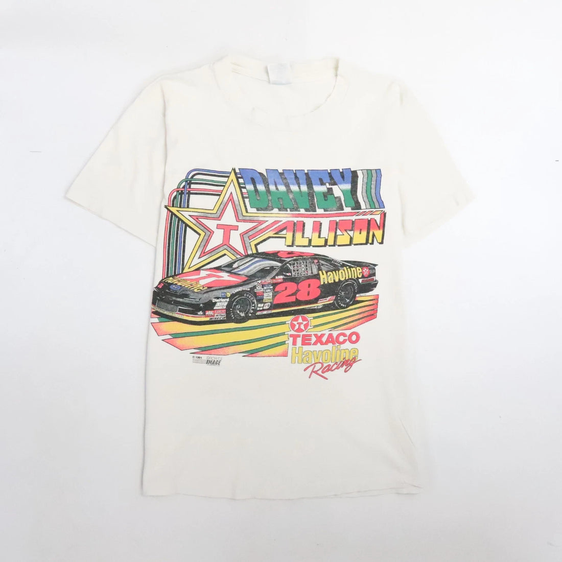 Vintage Davey Allison Texaco Havoline Racing T-Shirt Size Medium 1991 90s