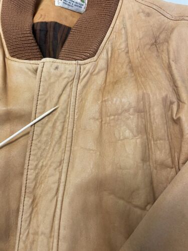 Vintage Banana Republic Leather Suede Bomber Jacket Size Medium 80s Brown