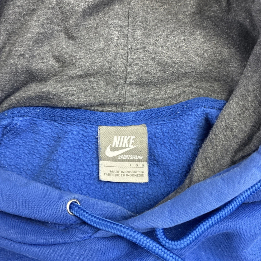 Nike Sweatshirt Hoodie Size Large Blue Embroidered Swoosh