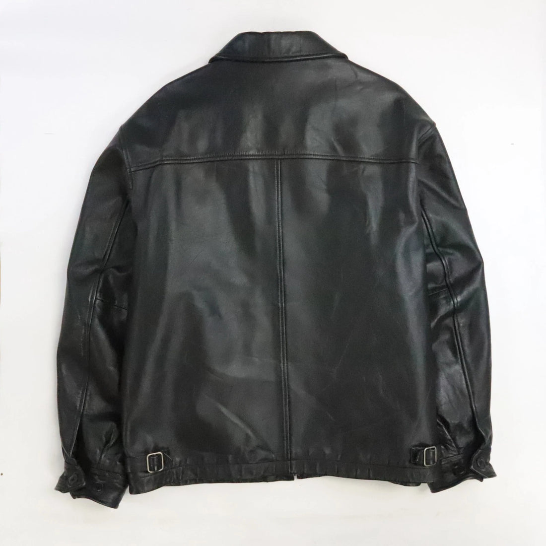 Vintage Gap Leather Coat Jacket Size Large Black