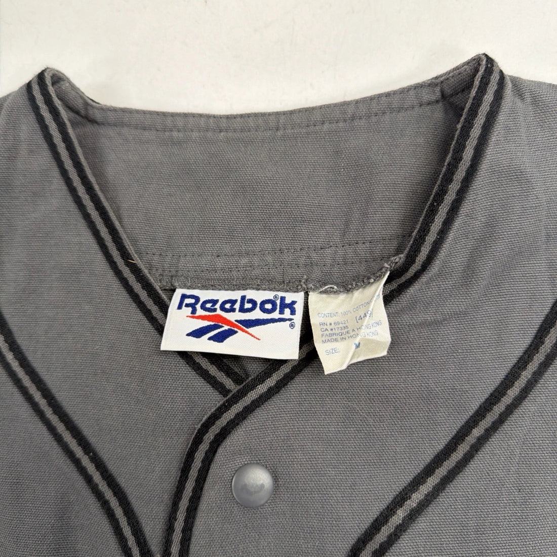 Vintage Reebok Baseball Jersey Size Medium Gray