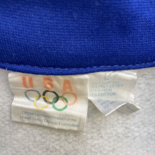 Vintage USA Olympics Track Jacket Sweatshirt Size Large 80s 90s