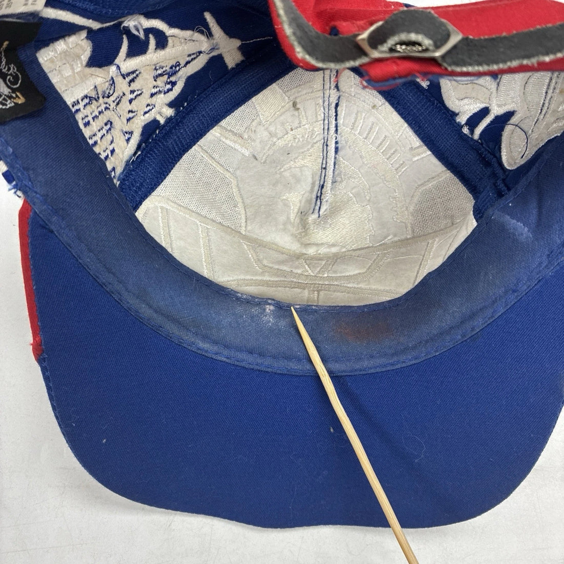 Vintage New York Rangers The Mask Greg Harrison Leather Strap Hat OSFA 90s NHL