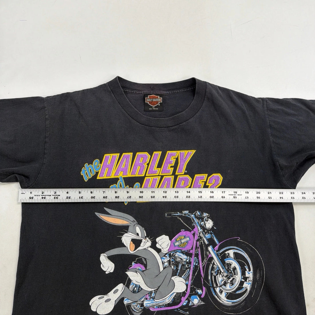 Vintage Harley Davidson Motorcycles Bugs Bunny Hare T-Shirt Size Large 1993 90s