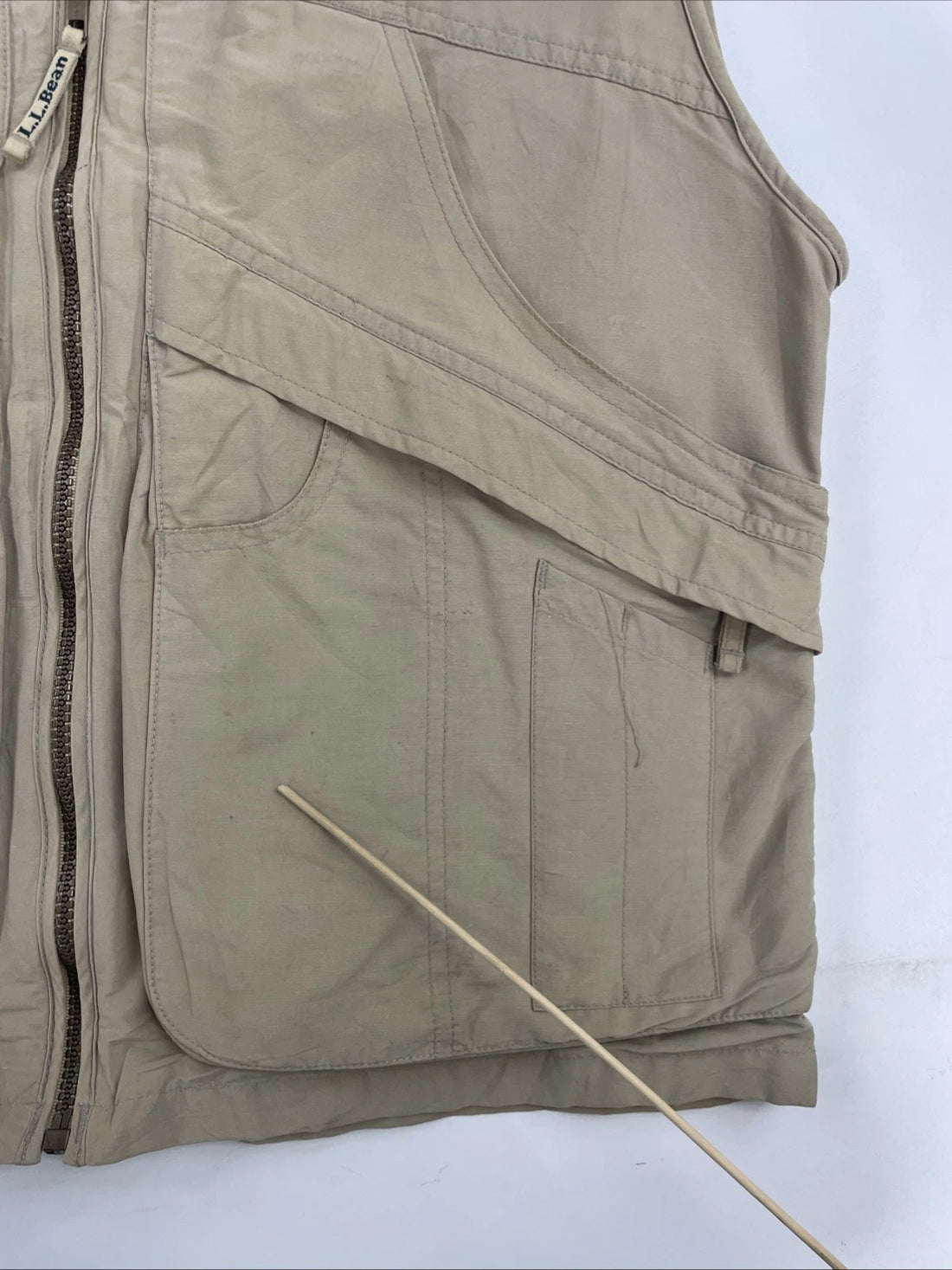 Vintage L.L. Bean Fishing Vest Jacket Size Medium Tan