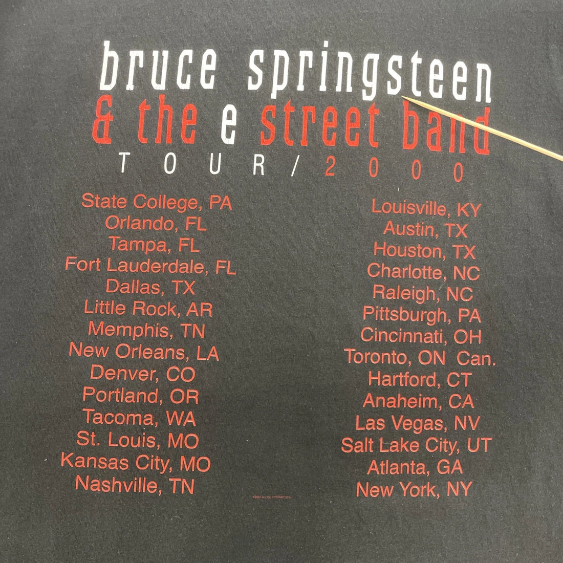 Vintage Bruce Springsteen E Street Band Tour T-Shirt Size 2XL Music 2000